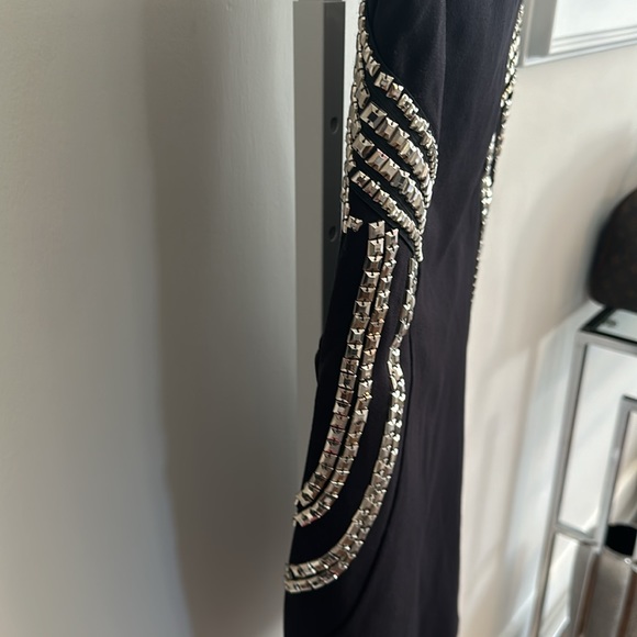Guess Black with Silver Beading Detail Tube Top Dress, Size 4 - Picture 3 of 9